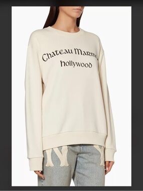 Gucci Cream Crewneck Sweatshirt with Black Script